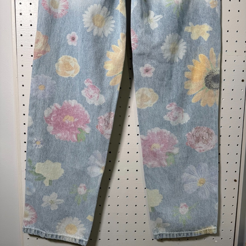 Wild Fable Jeans Women's Blue Floral Denim Light Wash Straight Relaxed Fit -‎ 00 - Picture 6 of 14